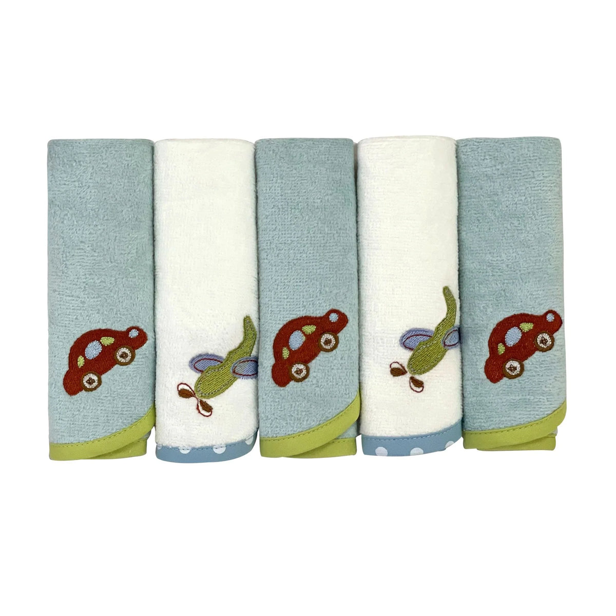 Face Washers - Transport Print (Set of 5)