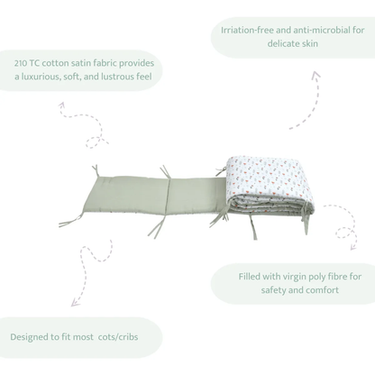 Sovana Premium 4-Piece Baby Cot Combo Fern & Roses