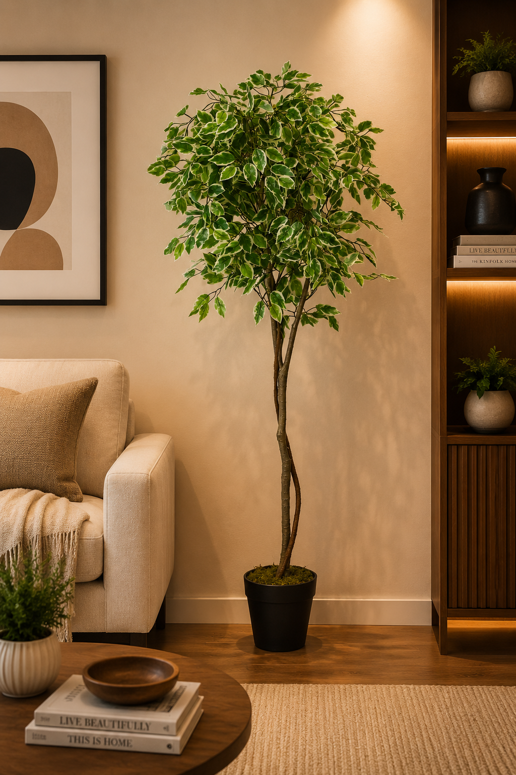 Artificial Ficus Tree 59 Inch Faux Plant