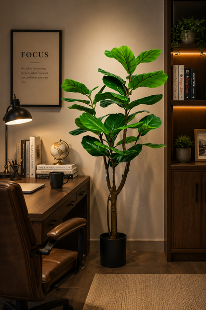 Fiddle Leaf Fig Faux Plant 59 Inch Elegant Tree