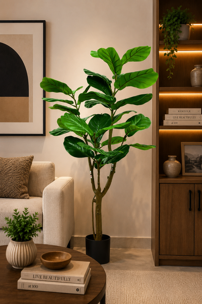Fiddle Leaf Fig Faux Plant 59 Inch Elegant Tree