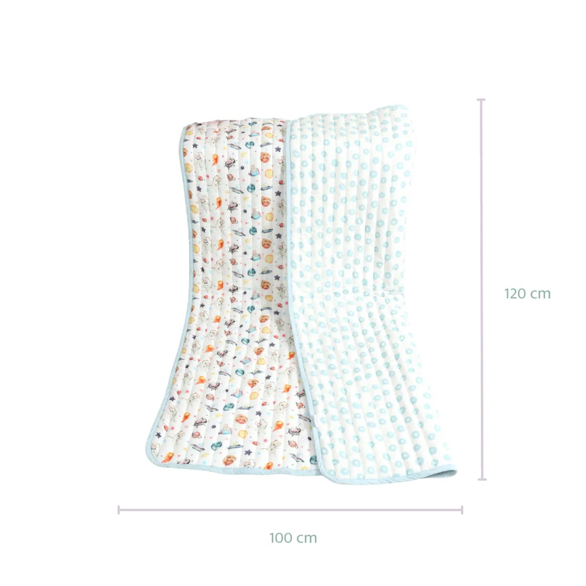 Pets of the Galaxy Organic Cotton Quilted Muslin Reversible Blanket