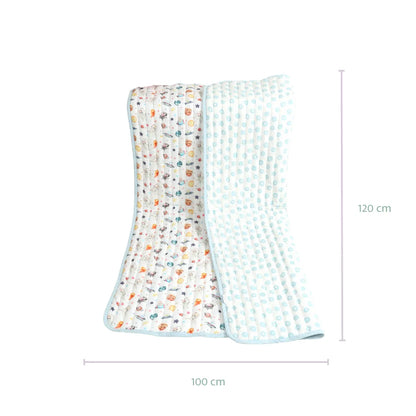 Pets of the Galaxy Organic Cotton Quilted Muslin Reversible Blanket