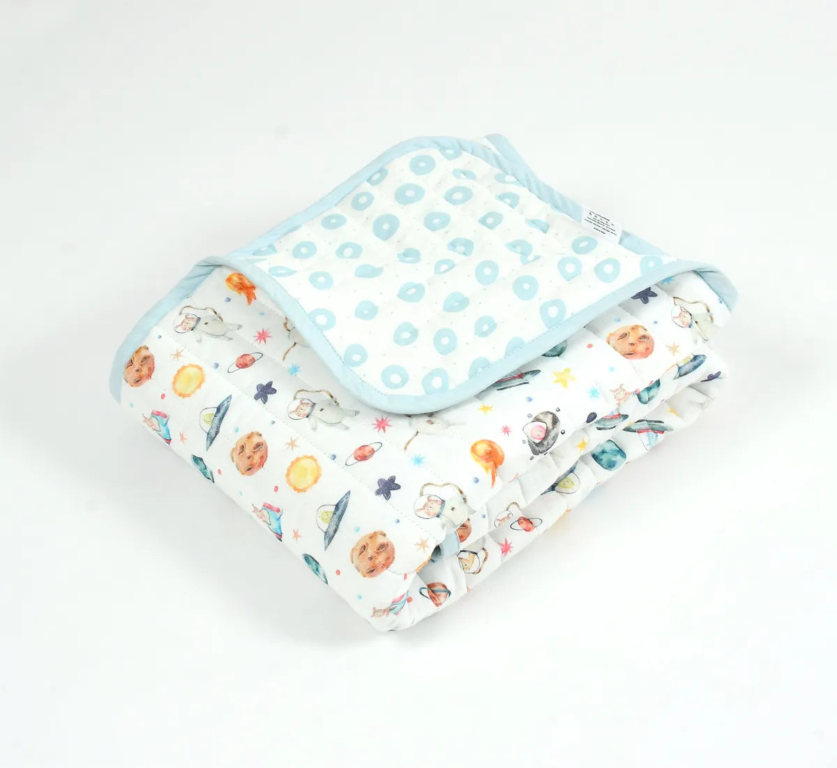 Pets of the Galaxy Organic Cotton Quilted Muslin Reversible Blanket