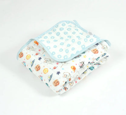Pets of the Galaxy Organic Cotton Quilted Muslin Reversible Blanket
