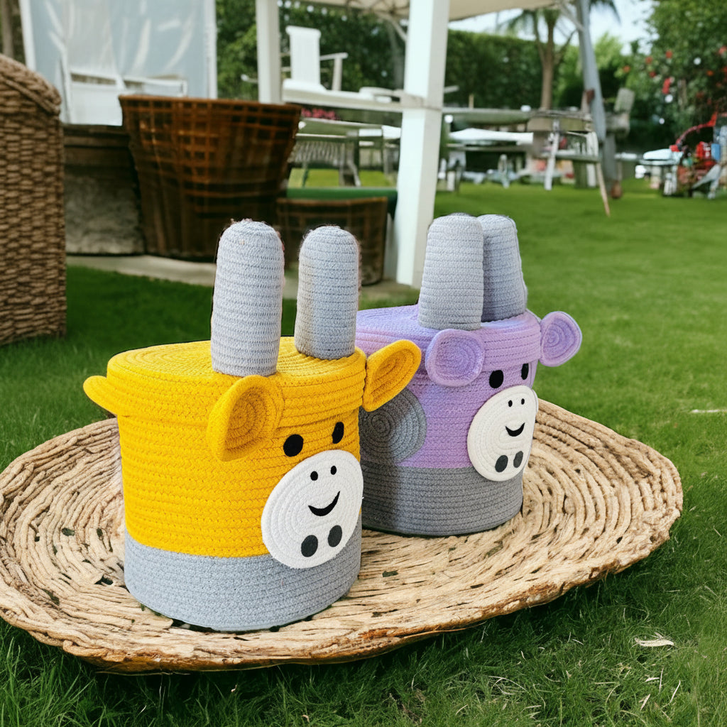 Hand-Woven Giraffe Storage Hamper