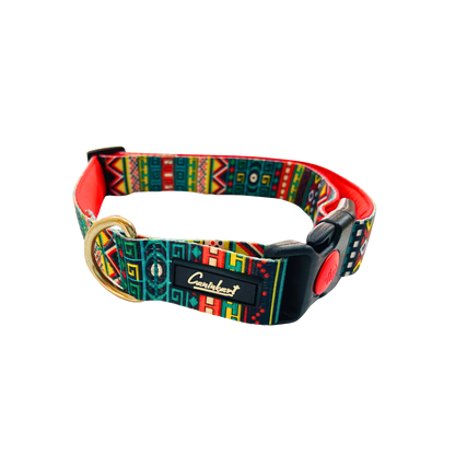 Premium Printed Dog Collar Green