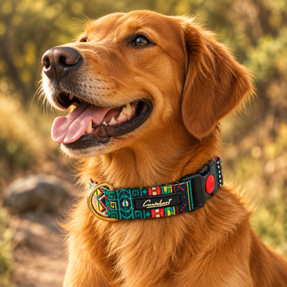 Premium Printed Dog Collar Green