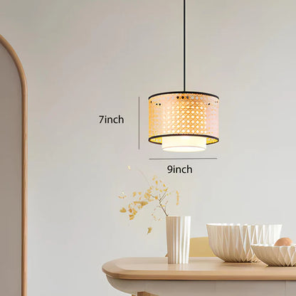 Handcrafted Wicker Rattan Pendant Light Harman
