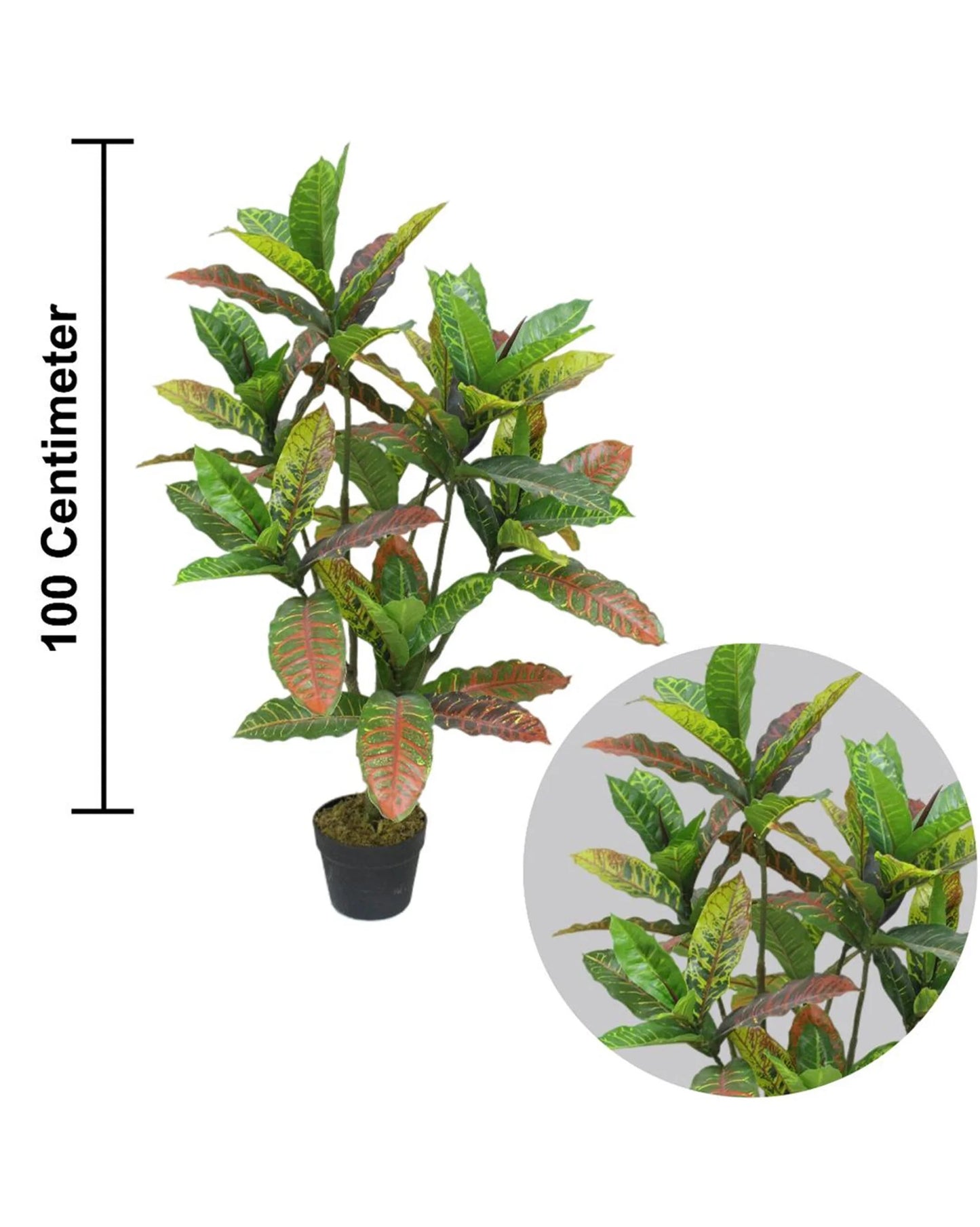 Artificial Codiaeum Plant – 39.37-Inch Faux Tropical Plant for Home And Office