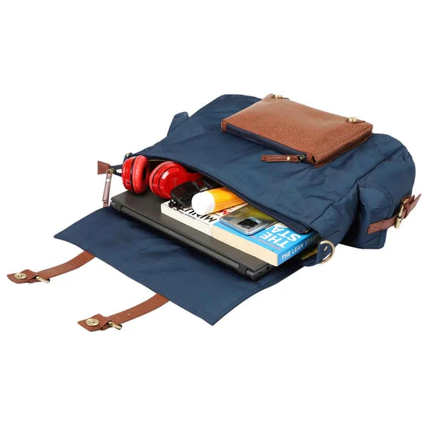 Hudson Messenger Laptop Bag for Men & Women (Navy)
