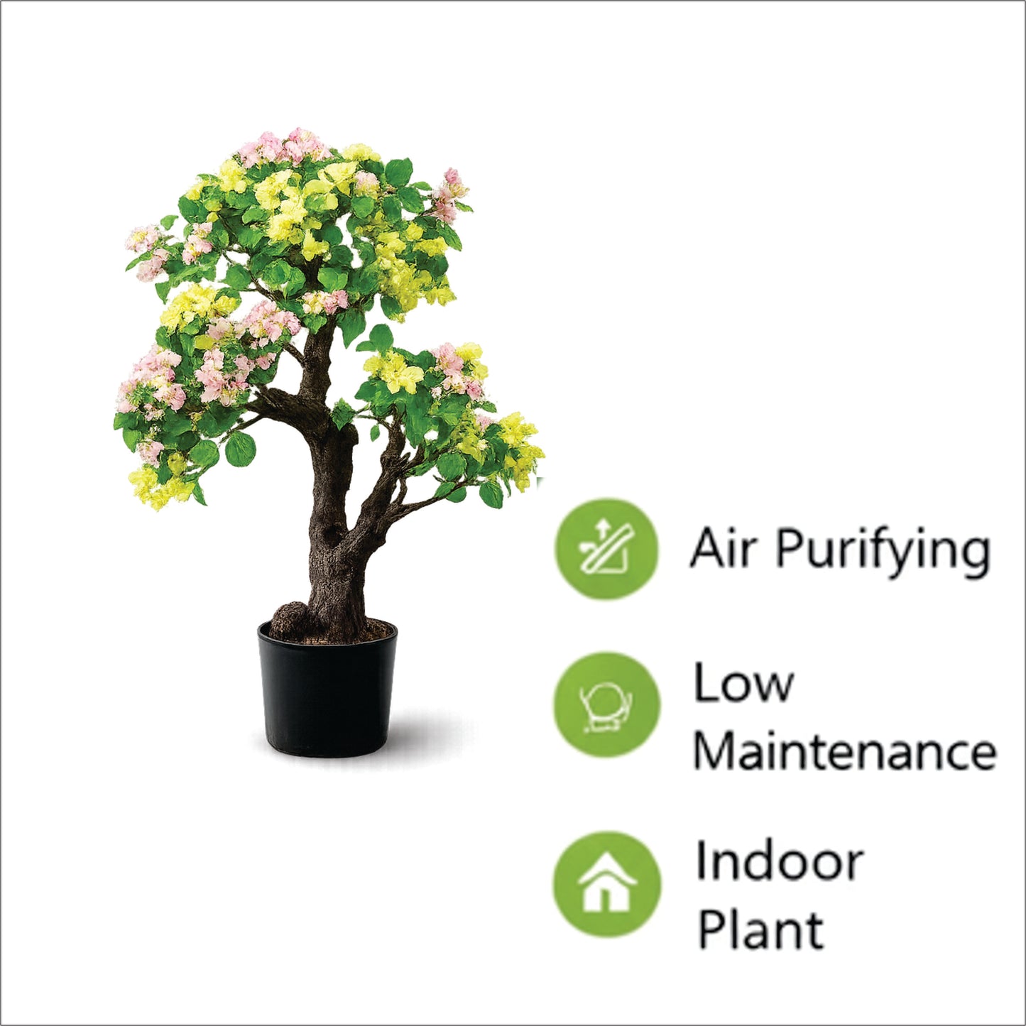Premium Artificial Hydrangea & Bougainvillea Blossom Tree
