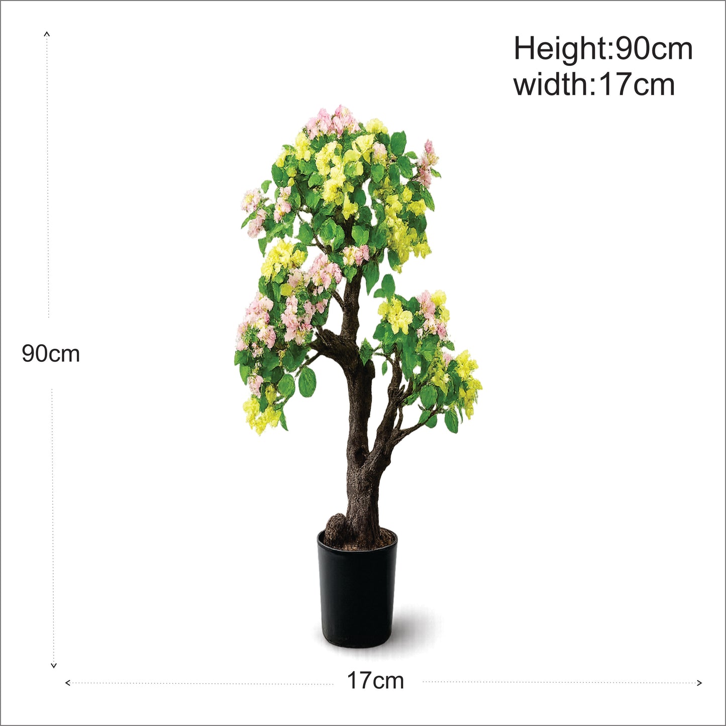 Premium Artificial Hydrangea & Bougainvillea Blossom Tree
