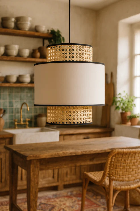 Handcrafted Cane Rattan Pendant Light Idhant
