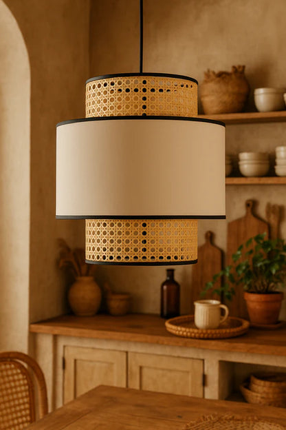 Handcrafted Cane Rattan Pendant Light Idhant