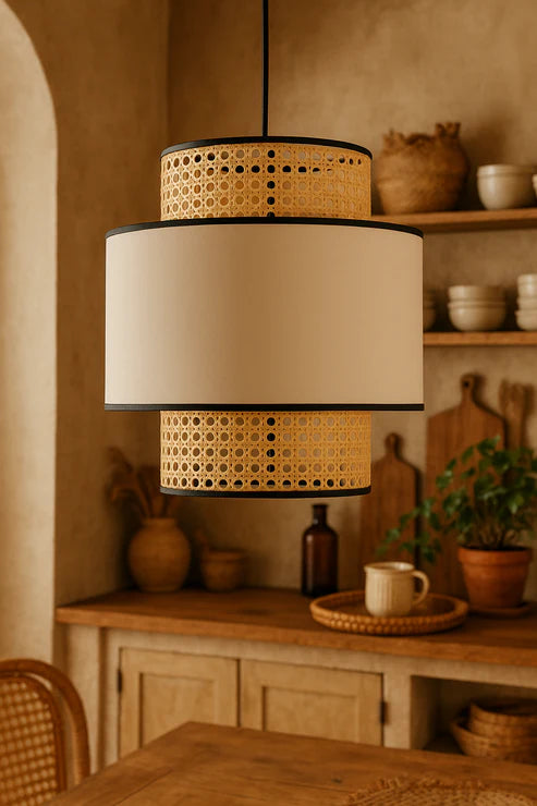 Handcrafted Cane Rattan Pendant Light Idhant