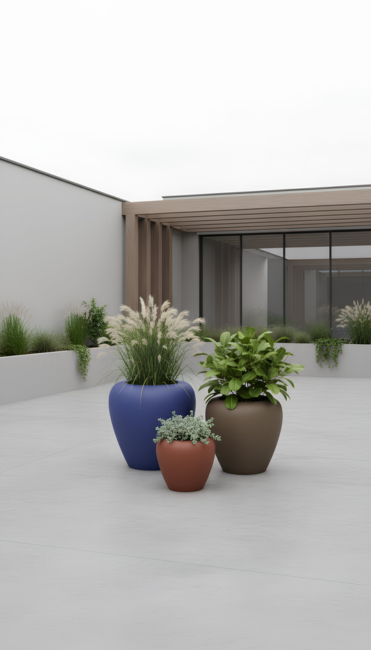 Rose Rustic Fiberglass Planter