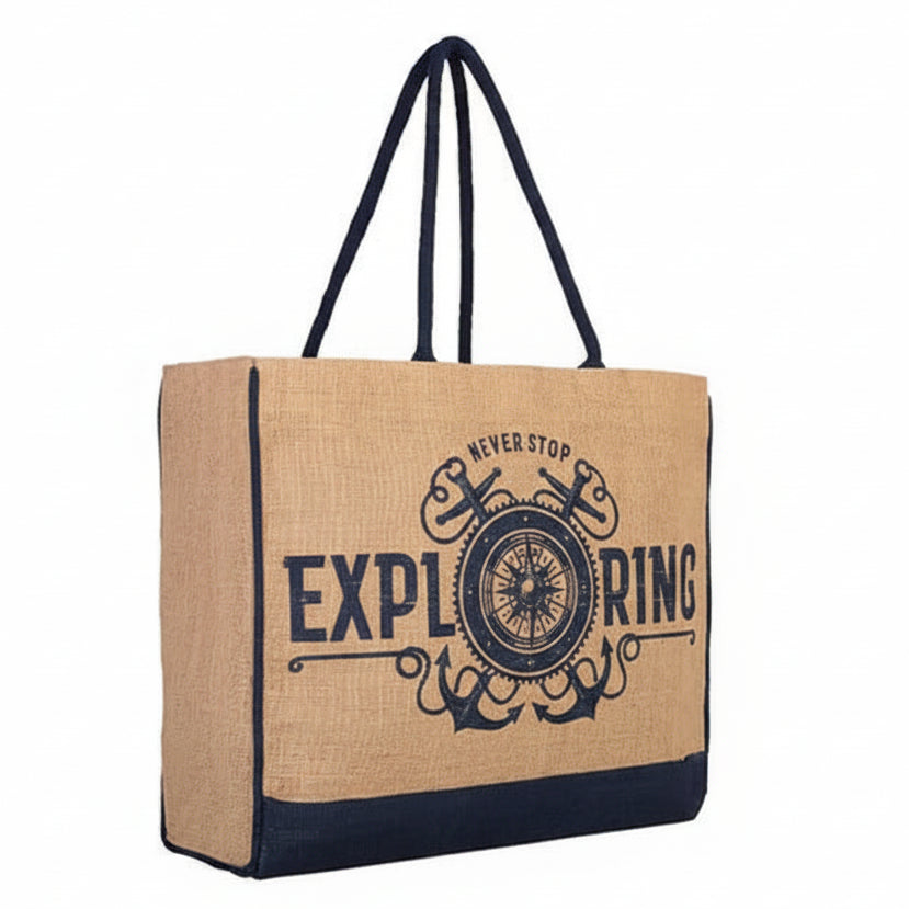 Bon Voyage Reusable Jute Shopping Bag