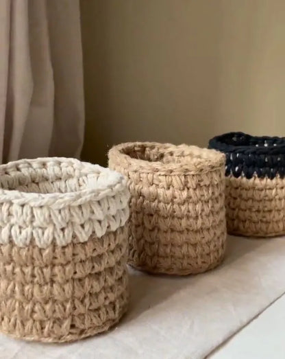 Handcrafted Jute Pen Stand Set
