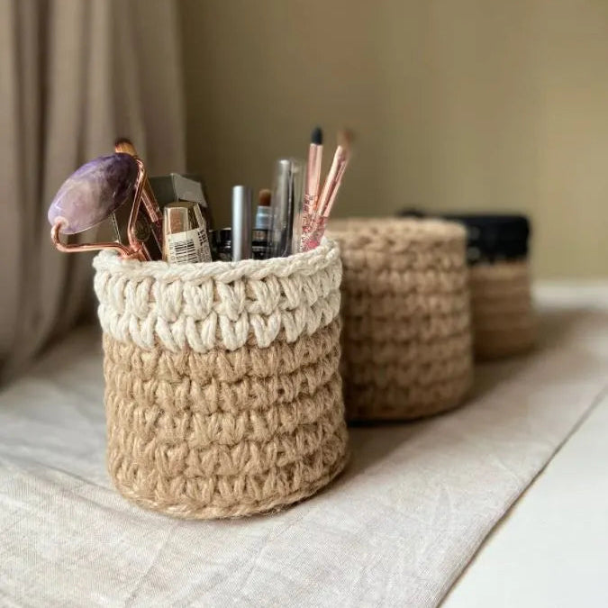 Handcrafted Jute Pen Stand Set
