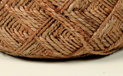 Handcrafted Diamond Pattern Jute Ottoman Pouffe