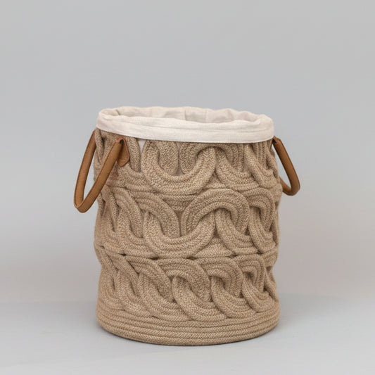 Handcrafted Jute Rope Braided Storage Basket