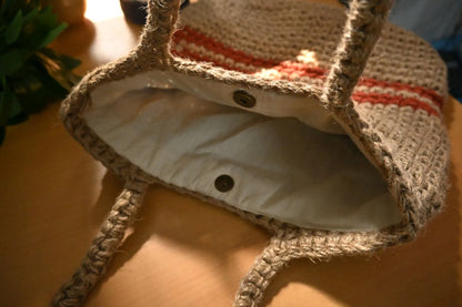 Handcrafted Jute Shoulder Tote Bag