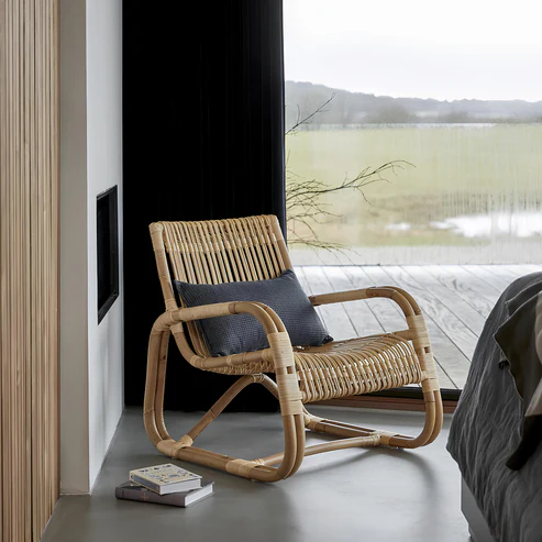 Kaia Handcrafted Cane Lounge Chair for Living Room