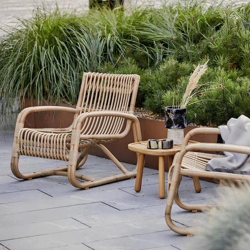 Kaia Handcrafted Cane Lounge Chair for Living Room