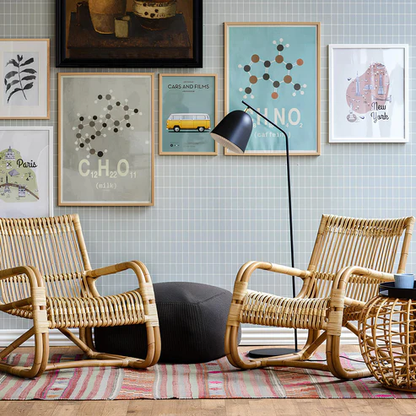 Kaia Handcrafted Cane Lounge Chair for Living Room