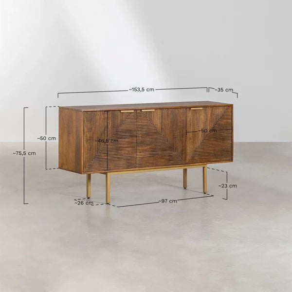 Kai Handmade Mango Wood Sideboard for Living Room
