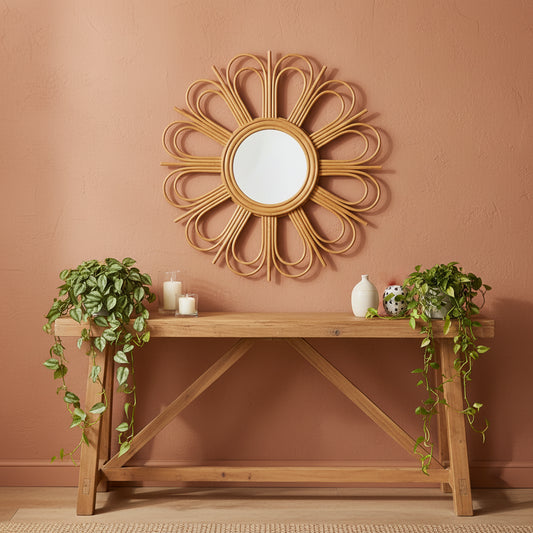 Kashvi Handcrafted Rattan Wall Mirror