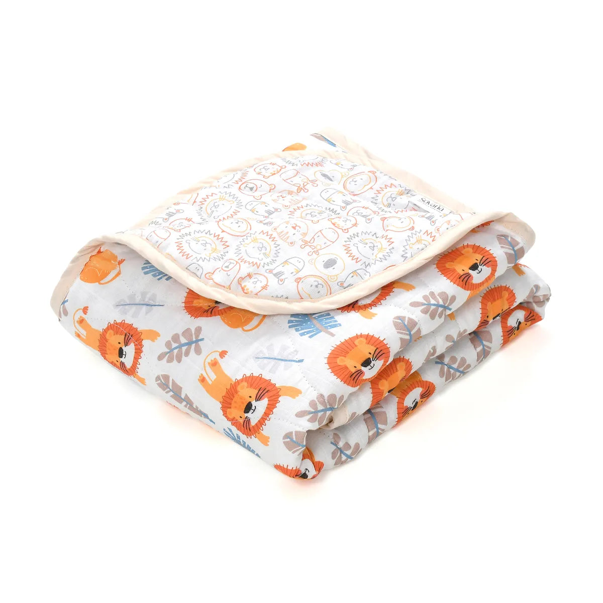 King Uncle Organic Cotton Quilted Muslin Reversible Blanket