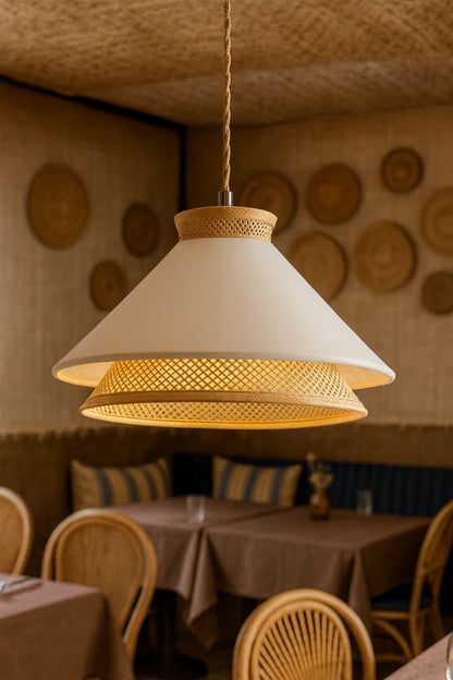 Handcrafted Wicker Rattan Pendant Light Kripala
