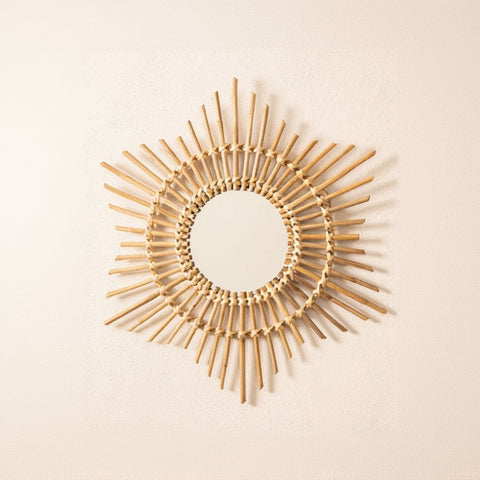 Krisha Handcrafted Rattan Wall Mirror