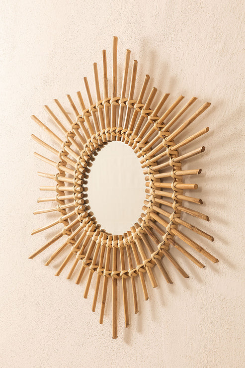 Krisha Handcrafted Rattan Wall Mirror