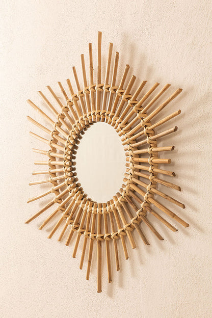Krisha Handcrafted Rattan Wall Mirror