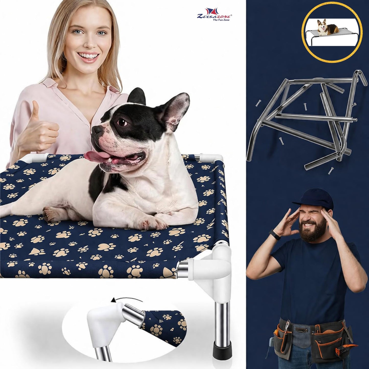 Premium Elevated Pet Bed | Heavy-Duty Raised Dog & Cat Cot 70cm