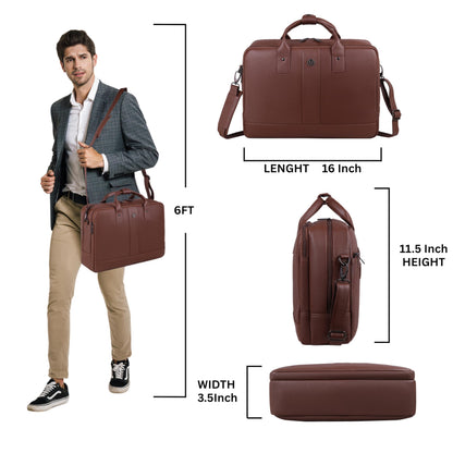 Wildhorn Slim Genuine Leather Office Bag for Men & Women | Vintage Shoulder Satchel