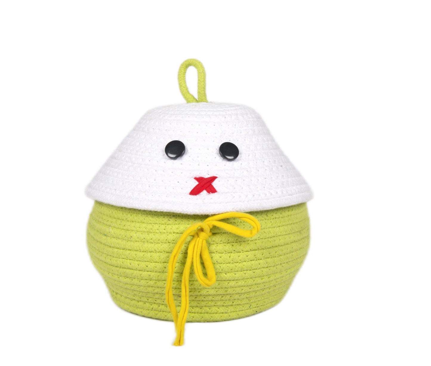 Buffoon Face Matka Basket with Lid – Handcrafted Storage with Character