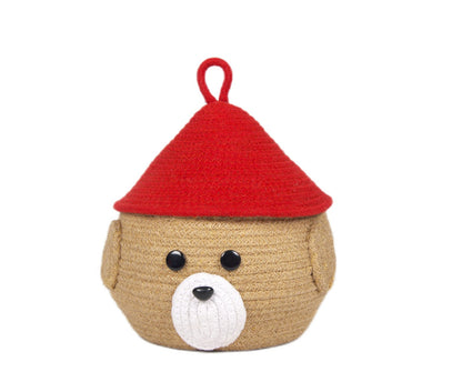 Buffoon Face Matka Basket with Lid – Handcrafted Storage with Character