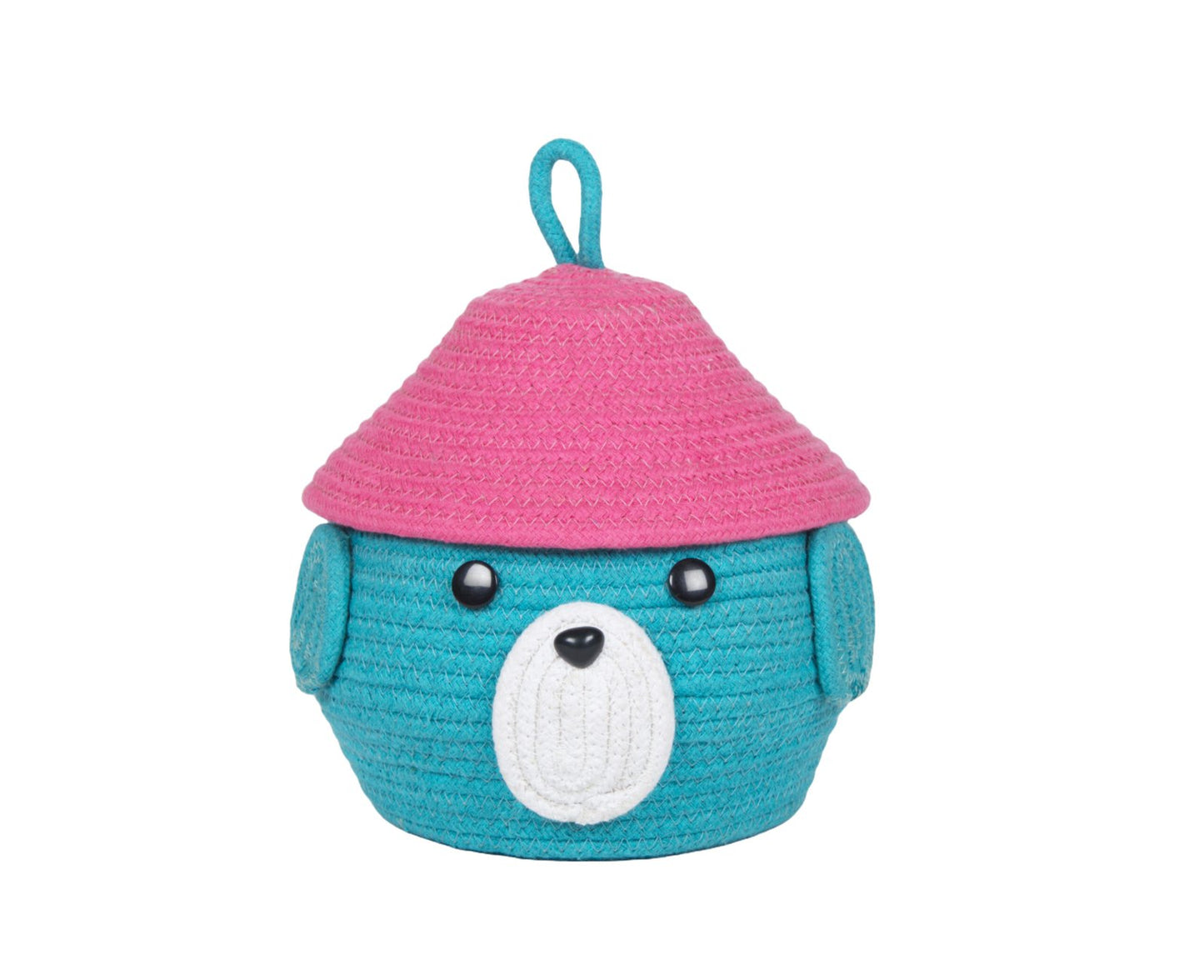 Buffoon Face Matka Basket with Lid – Handcrafted Storage with Character