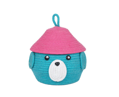 Buffoon Face Matka Basket with Lid – Handcrafted Storage with Character