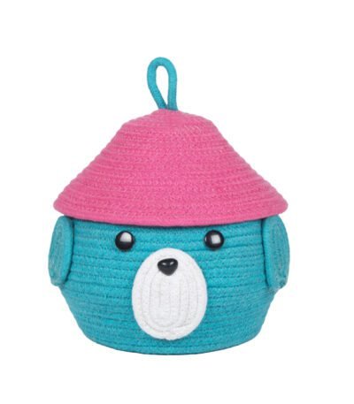 Buffoon Face Matka Basket with Lid – Handcrafted Storage with Character