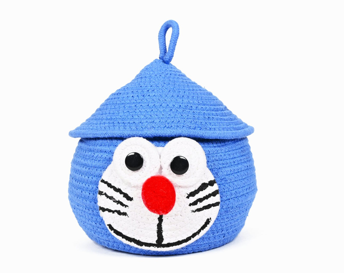 Buffoon Face Matka Basket with Lid – Handcrafted Storage with Character