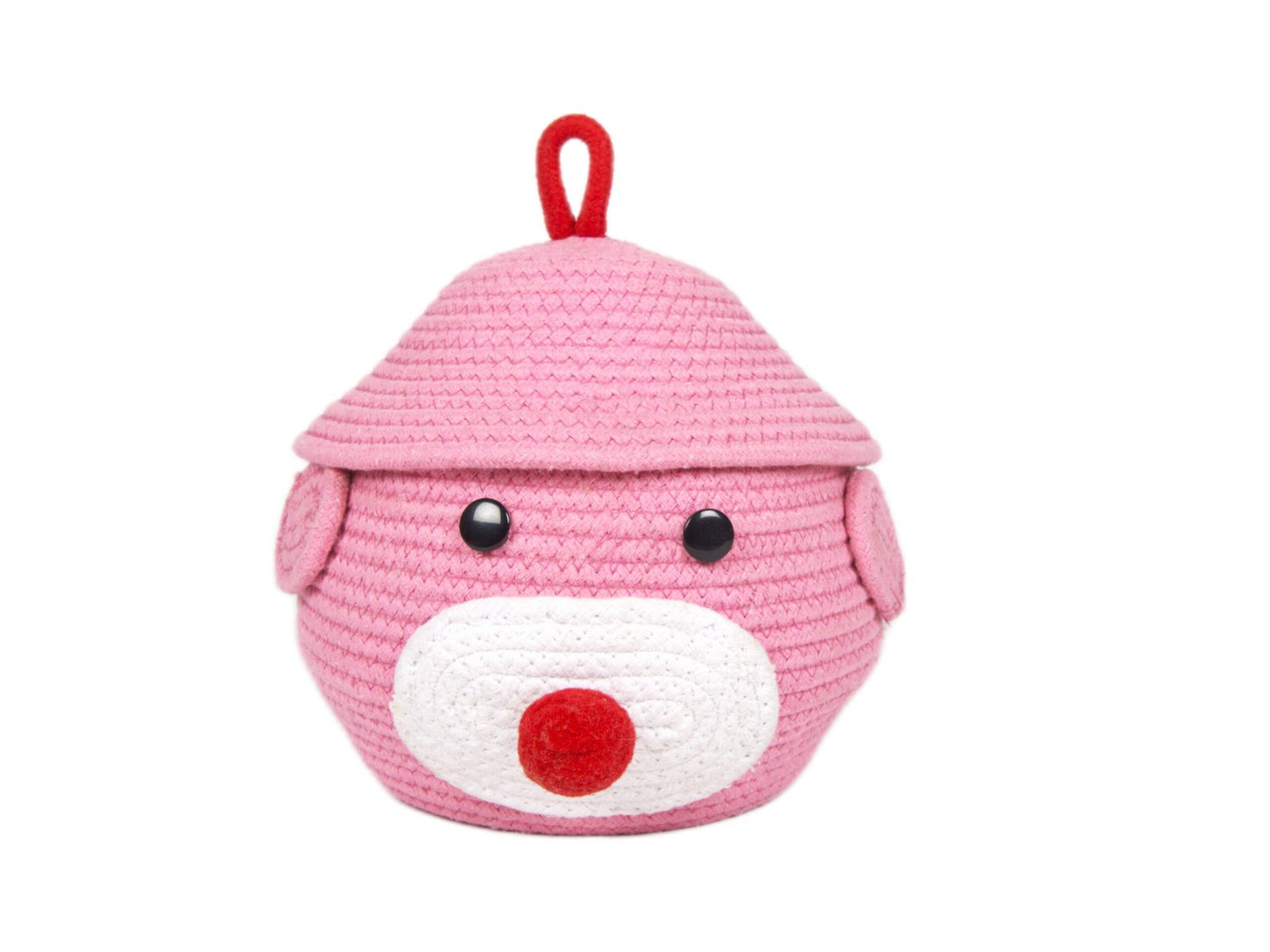 Buffoon Face Matka Basket with Lid – Handcrafted Storage with Character