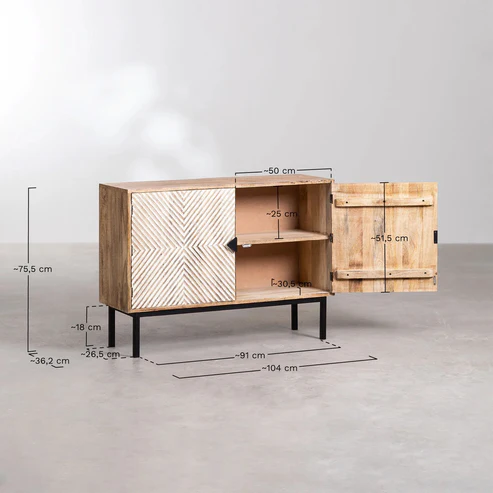 Mia Handcrafted Mango Wood Sideboard