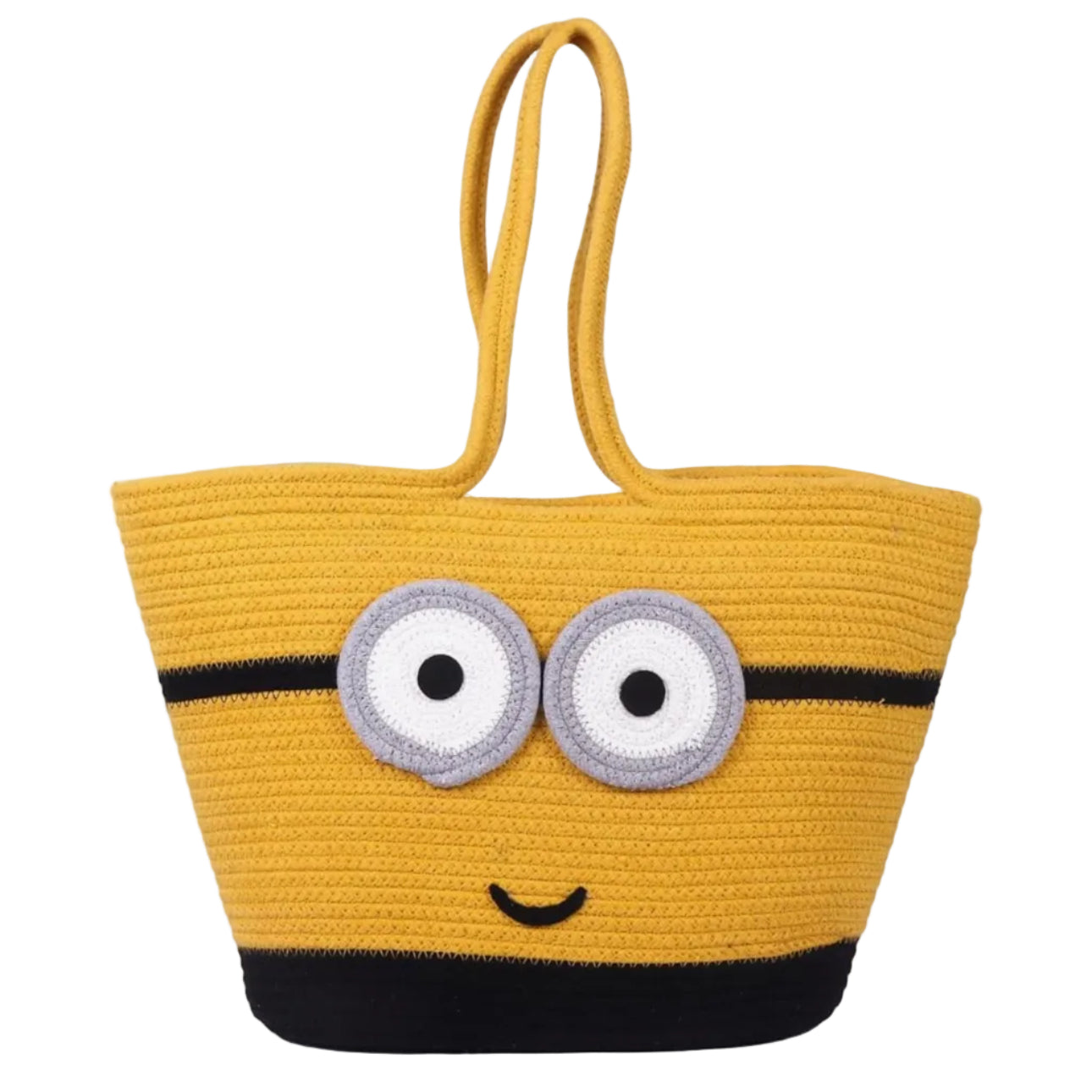 Cotton Minion Rope Bag With Handle Yellow