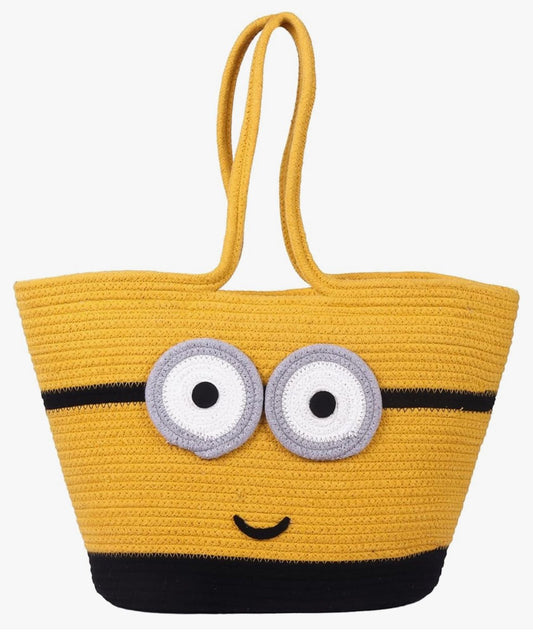 Cotton Minion Rope Bag With Handle Yellow