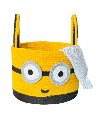 Cartoon Hand-Woven Cotton Rope Storage Basket